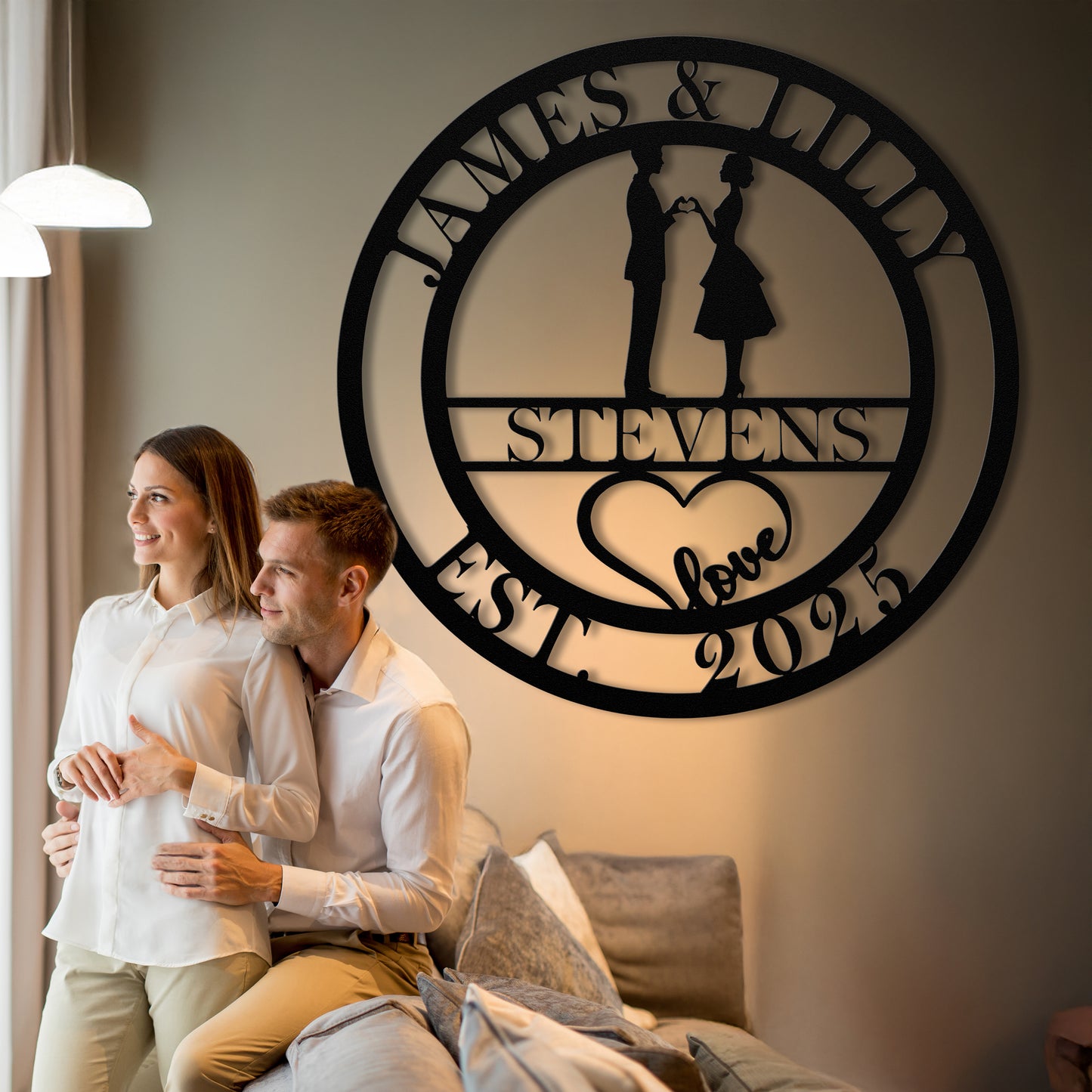 Custom Family Name Monogram Sign