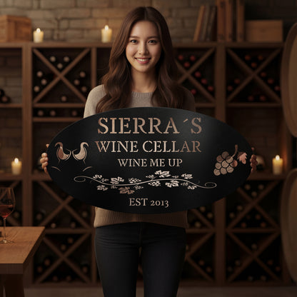 Custom Wine Cellar Metal Sign - Sierra