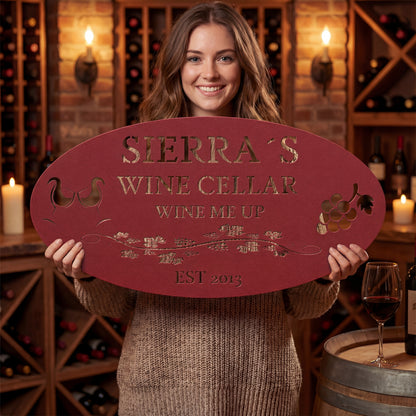 Custom Wine Cellar Metal Sign - Sierra