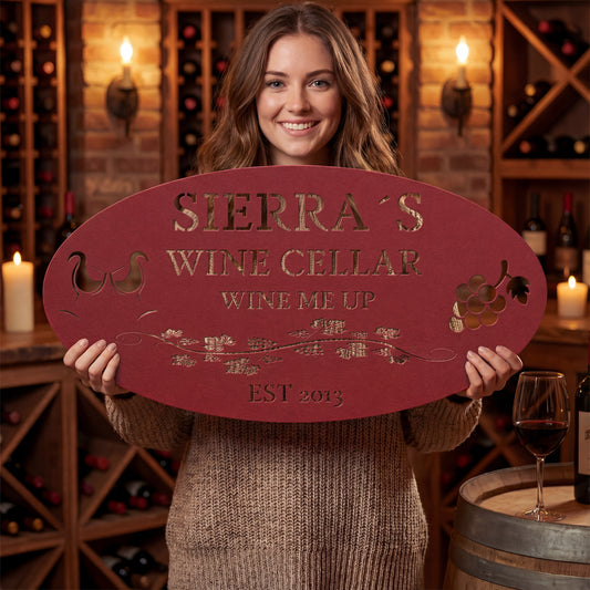 Custom Wine Cellar Metal Sign - Sierra