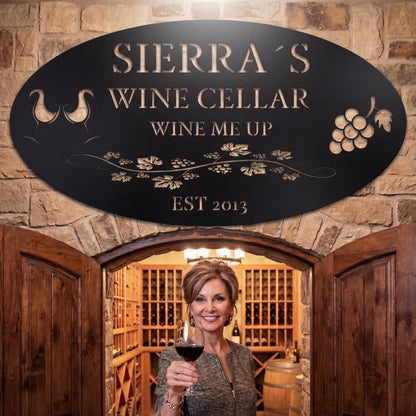 Custom Wine Cellar Metal Sign - Sierra