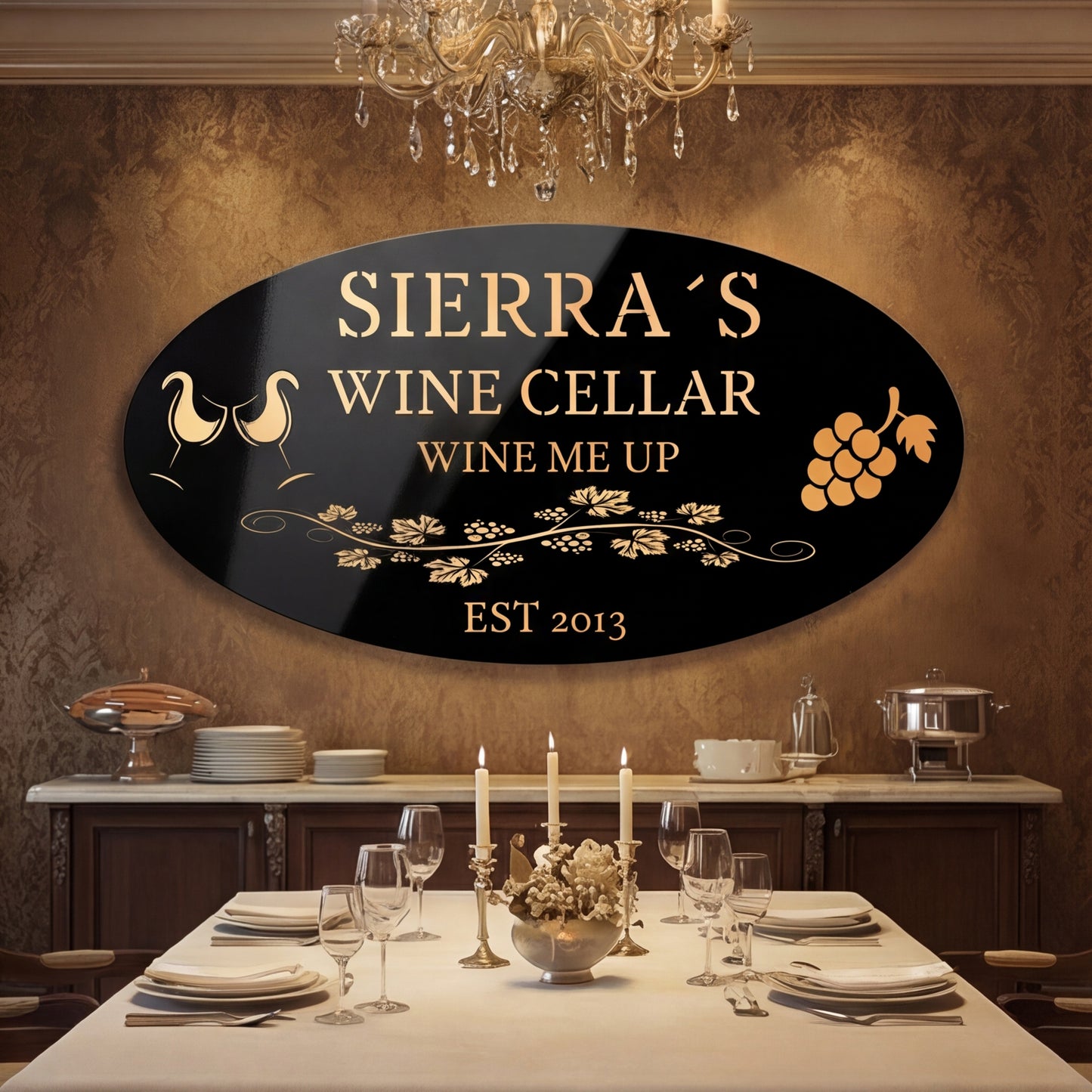 Custom Wine Cellar Metal Sign - Sierra