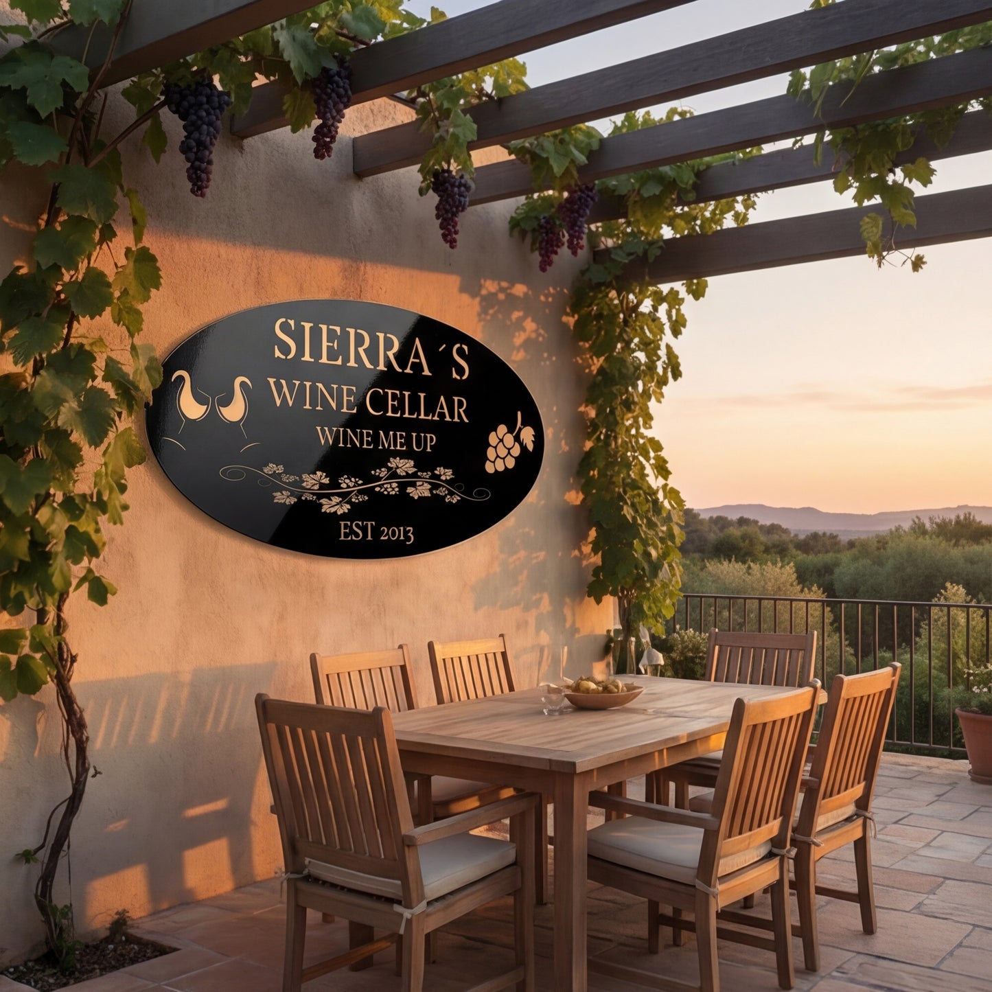 Custom Wine Cellar Metal Sign - Sierra