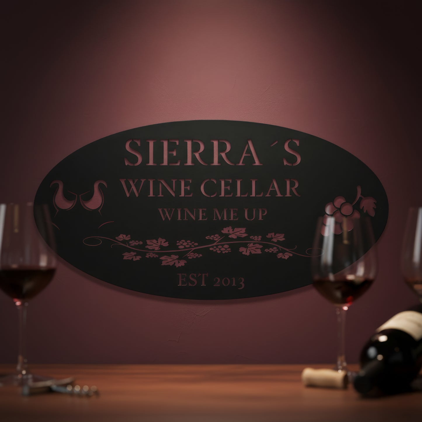 Custom Wine Cellar Metal Sign - Sierra