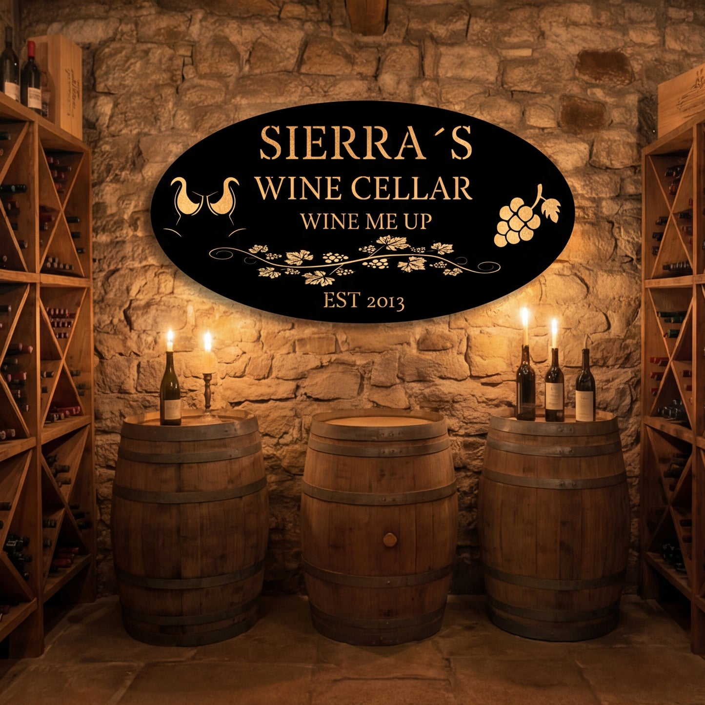 Custom Wine Cellar Metal Sign - Sierra