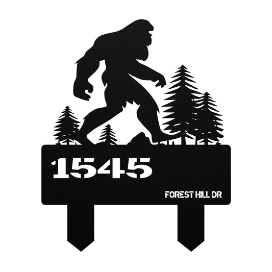 Bigfoot Metal Address Sign