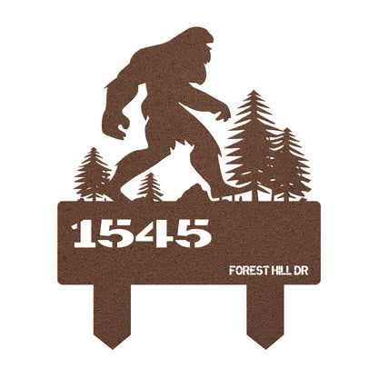 Bigfoot Metal Address Sign