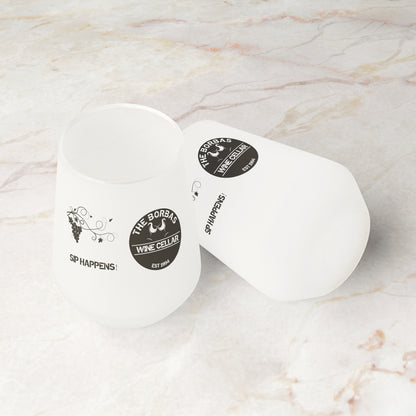 Custom Made Frosted Wine Glass