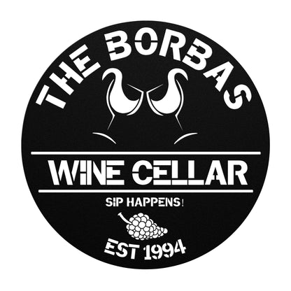 Custom  Round Wine Cellar Metal Sign