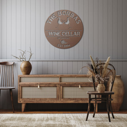 Custom  Round Wine Cellar Metal Sign