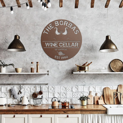 Custom  Round Wine Cellar Metal Sign