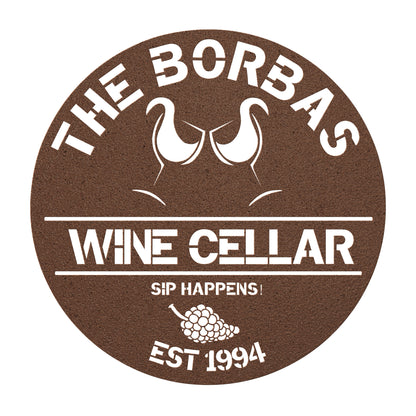 Custom  Round Wine Cellar Metal Sign