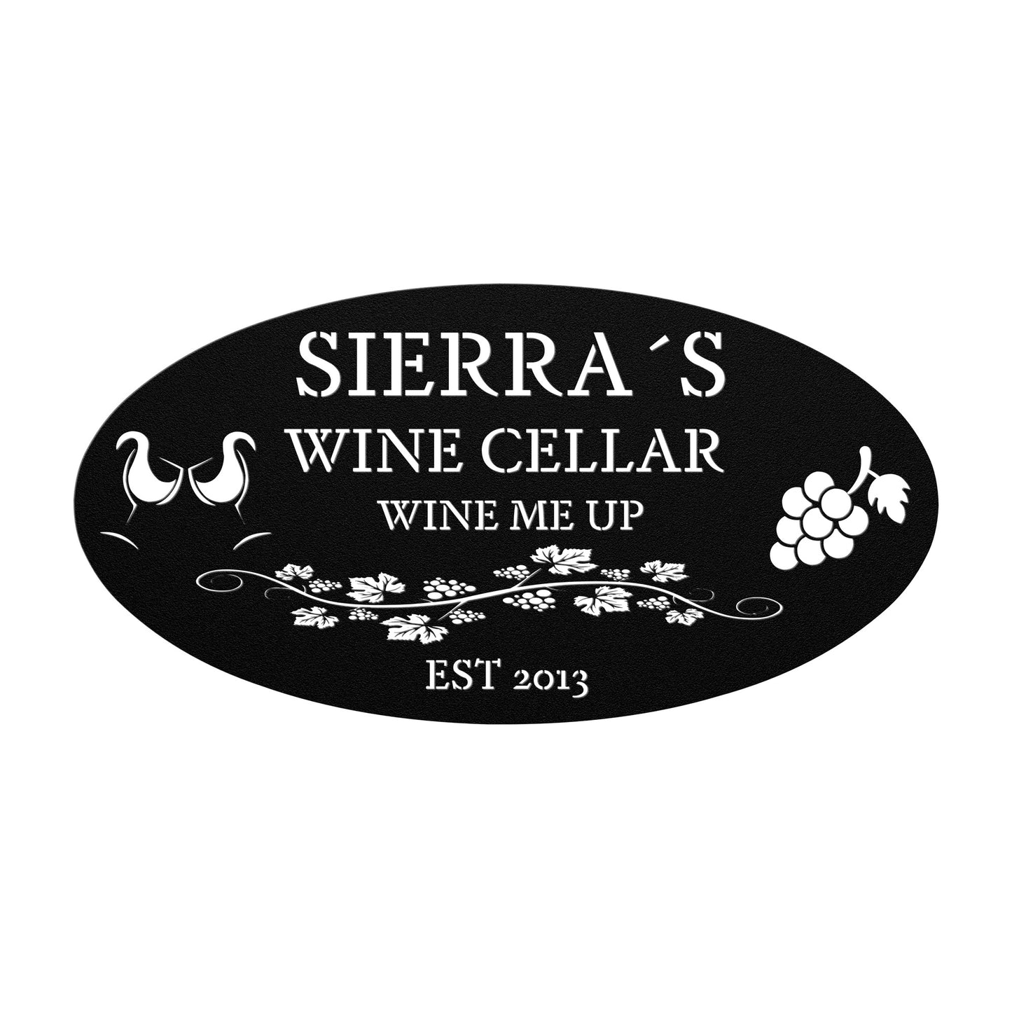 Custom Wine Cellar Metal Sign - Sierra