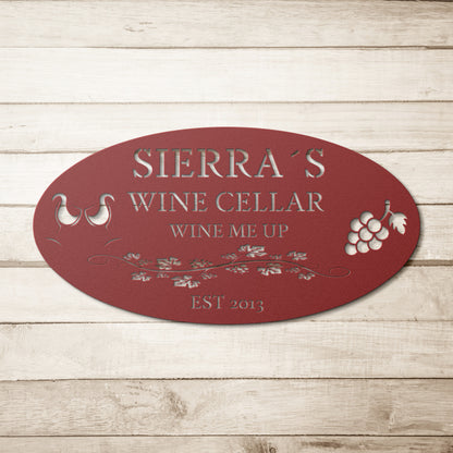 Custom Wine Cellar Metal Sign - Sierra