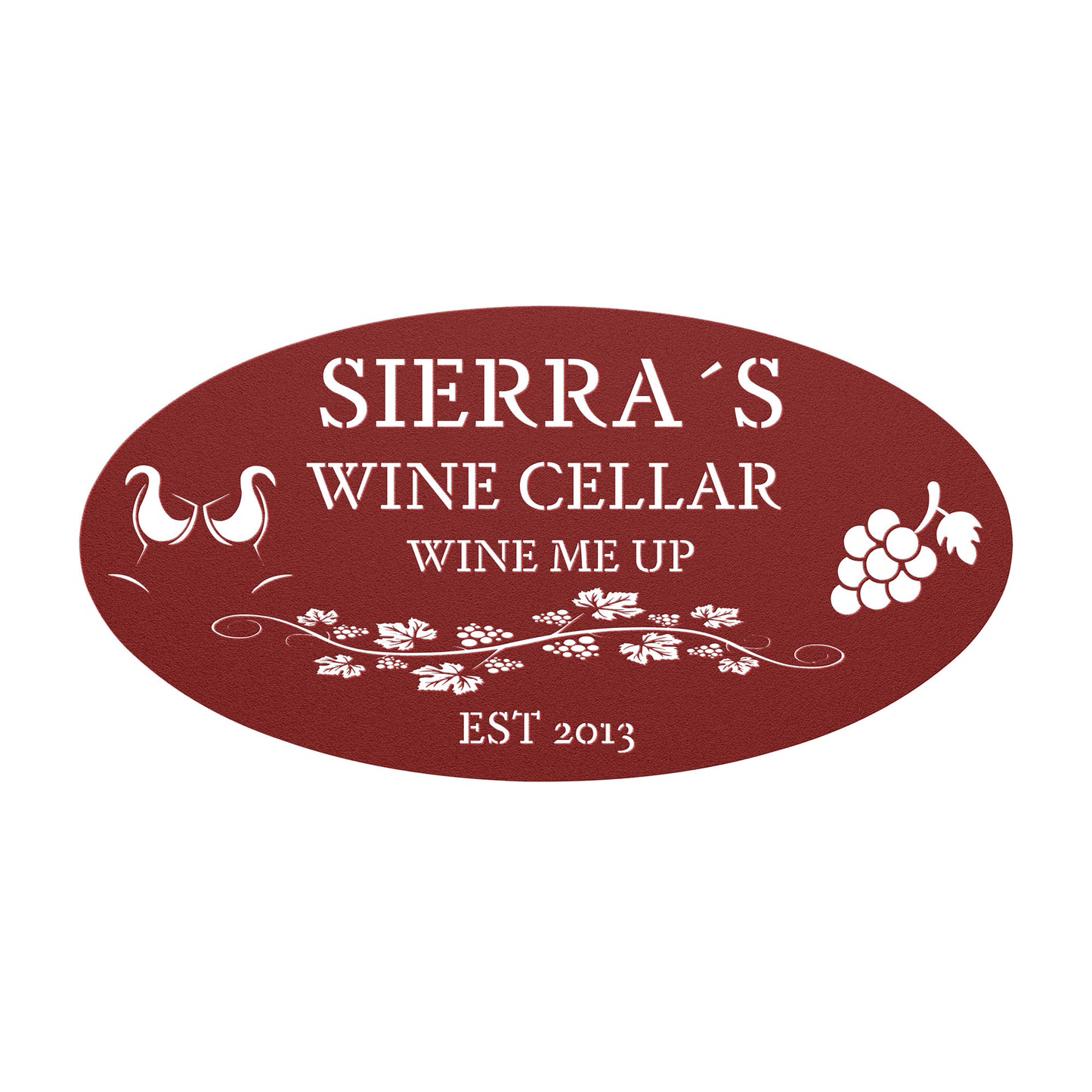 Custom Wine Cellar Metal Sign - Sierra