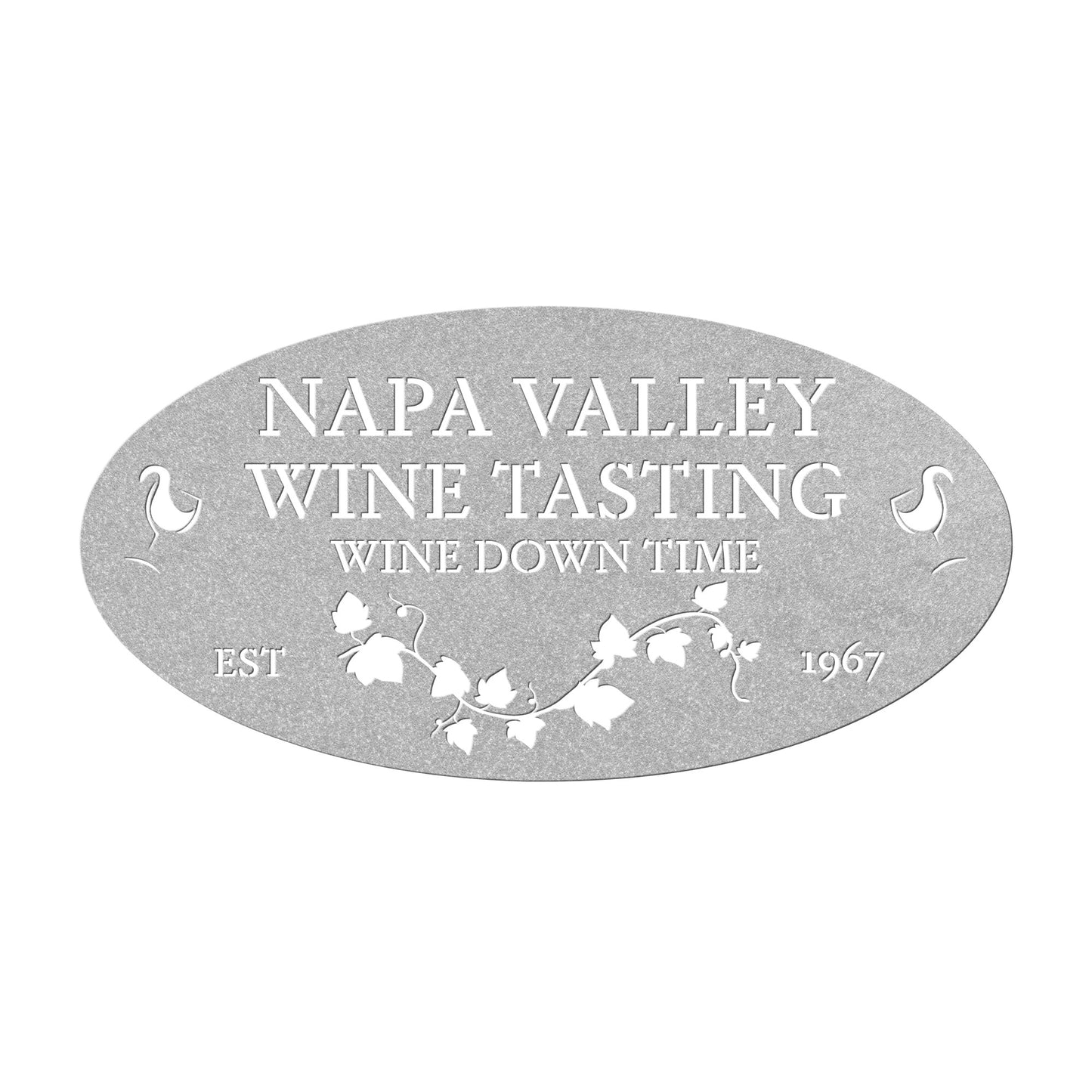 Custom Wine Cellar Metal Sign - Napa Valley
