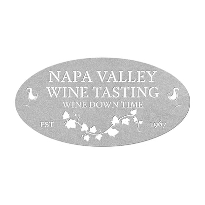 Custom Wine Cellar Metal Sign - Napa Valley