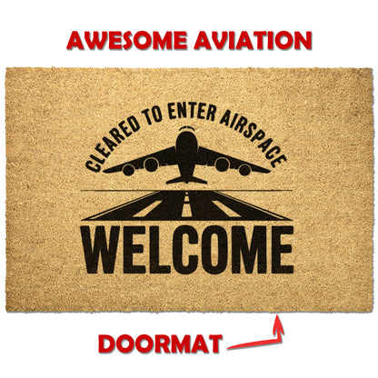 Cleared to enter airspace - welcome aviation door mat