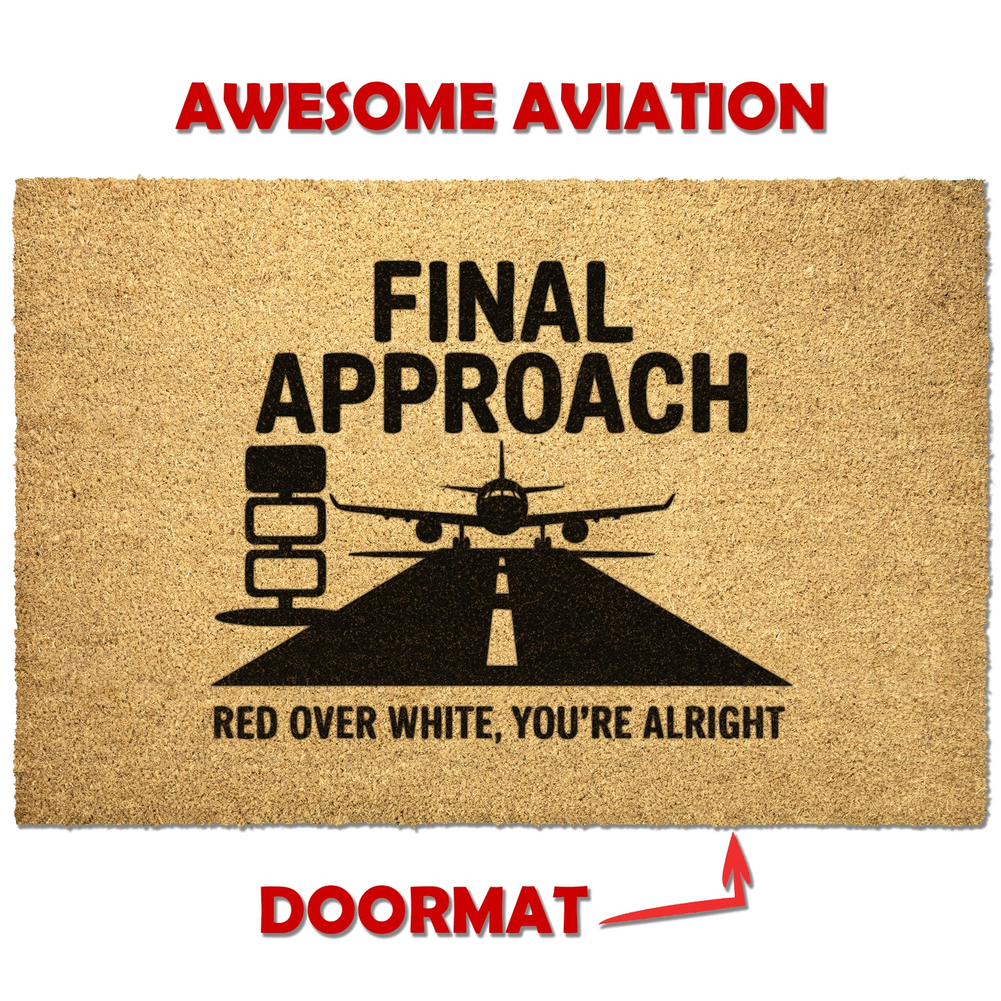 Final approach aviation door mat