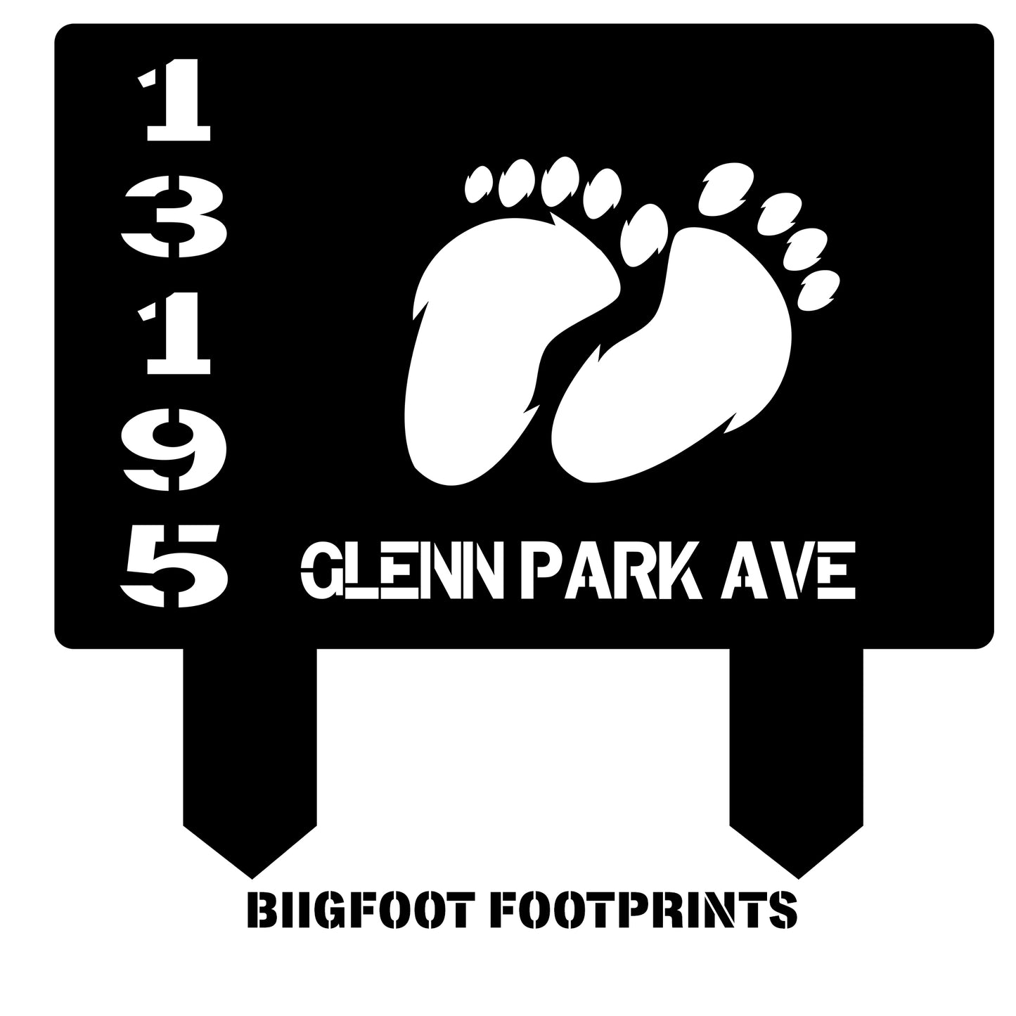 Bigfoot Metal Address Sign