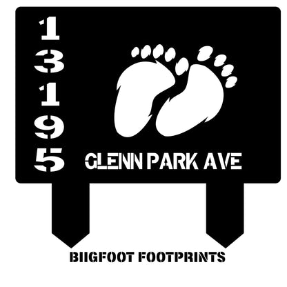 Bigfoot Metal Address Sign