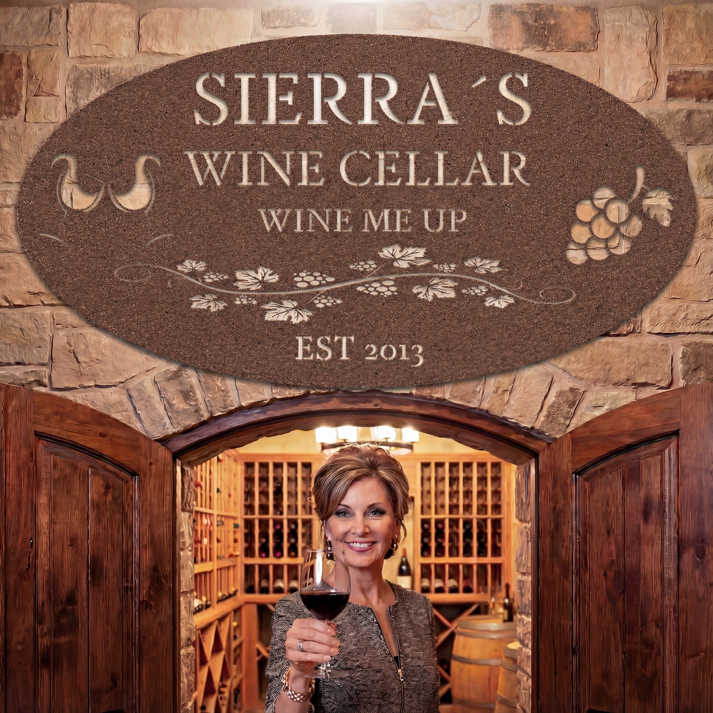 Custom Wine Cellar Metal Sign - Sierra