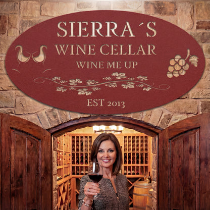Custom Wine Cellar Metal Sign - Sierra