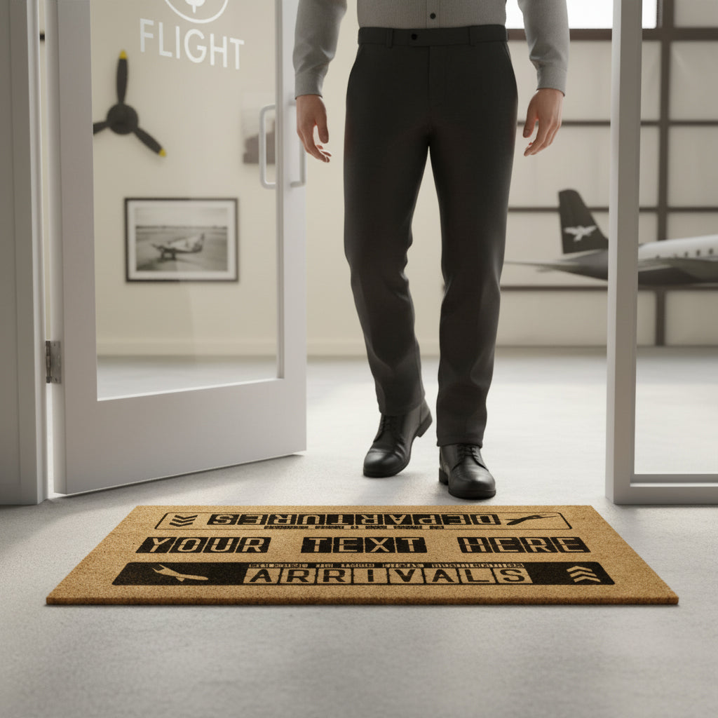 Custom Name Arrivals Departures Airplane Doormat