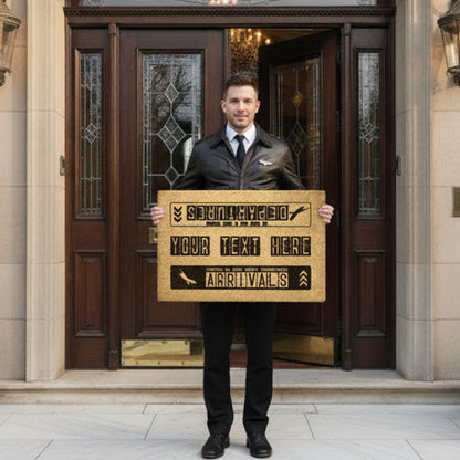 Custom Name Arrivals Departures Airplane Doormat