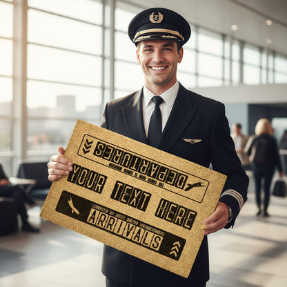 Custom Name Arrivals Departures Airplane Doormat
