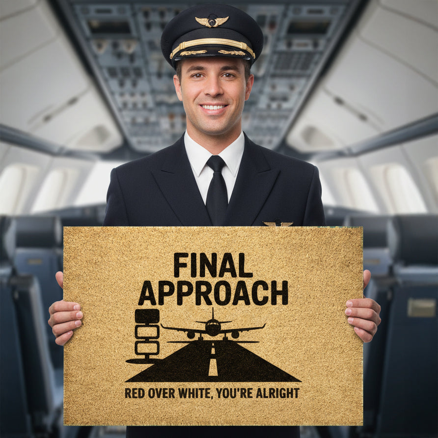 Final approach aviation door mat