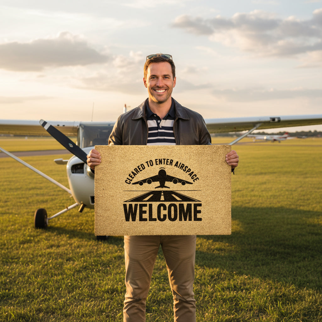Cleared to enter airspace - welcome aviation door mat