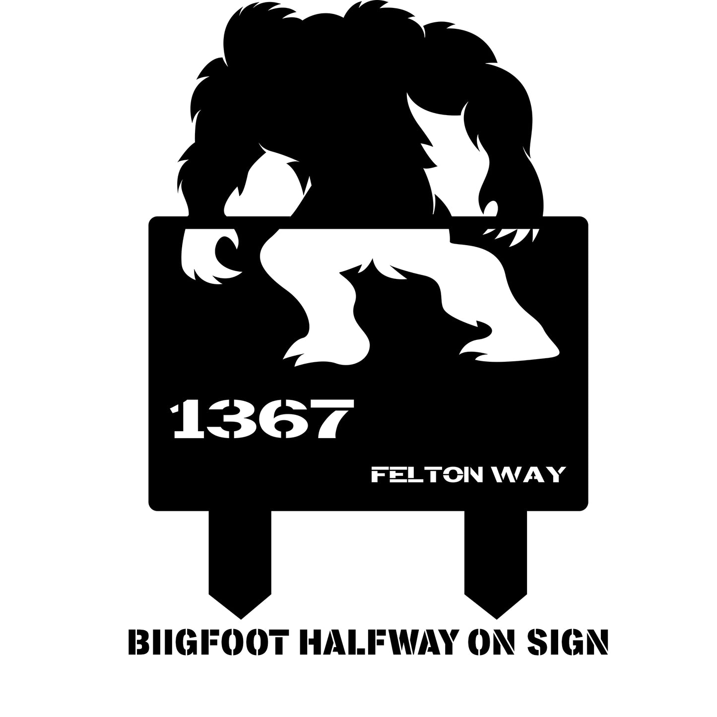 Bigfoot Metal Address Sign