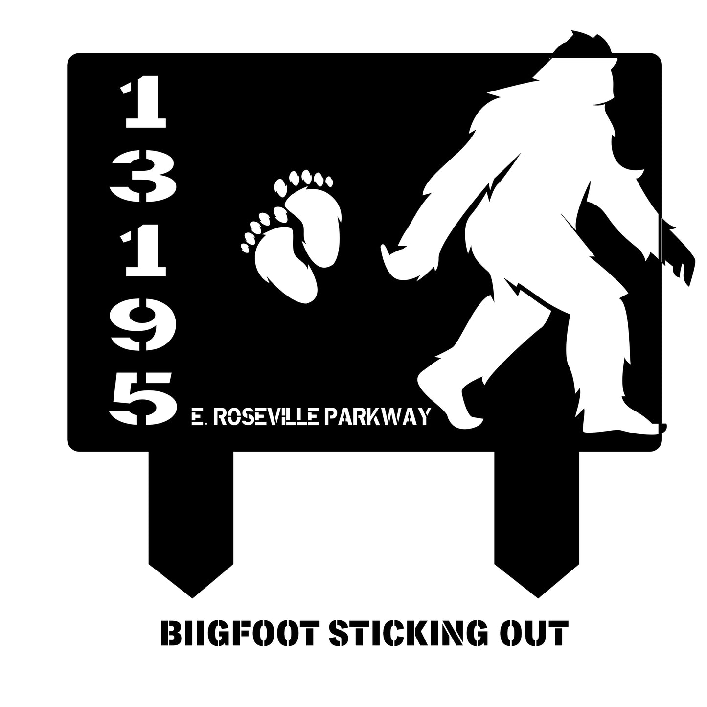 Bigfoot Metal Address Sign