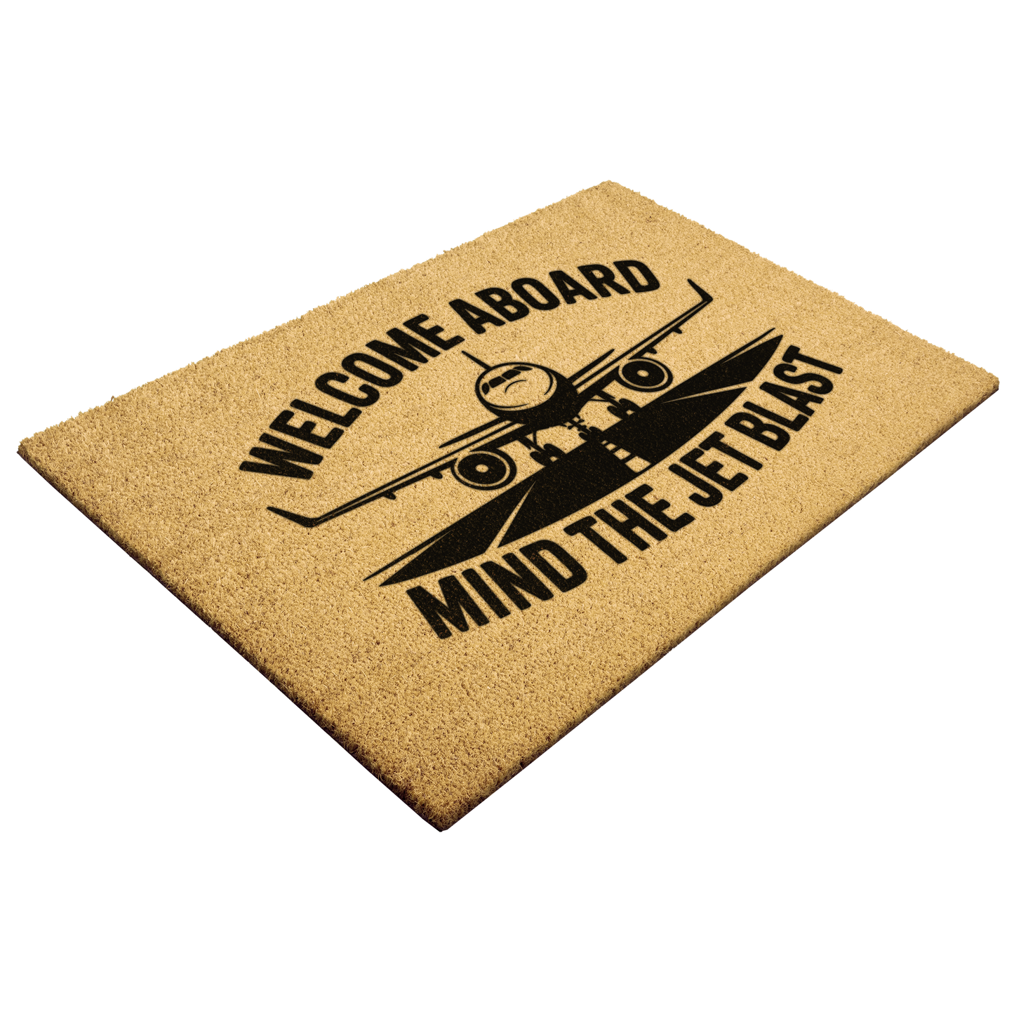 Welcome_aboard_min_the_jet_blast_aviati_Outdoor_Mat_Angle_Mockup.png