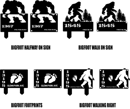 Bigfoot Metal Address Sign