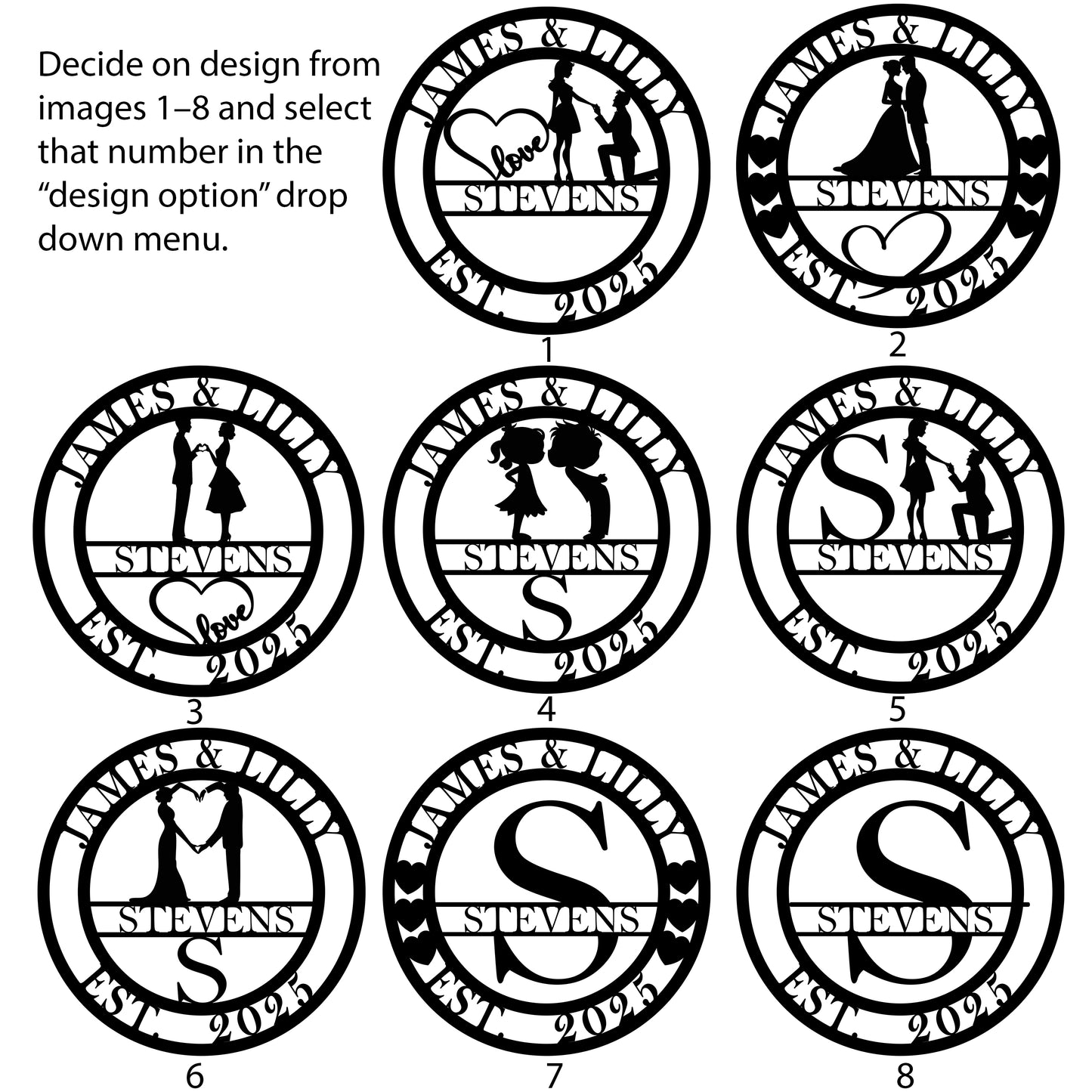 Custom Family Name Monogram Sign