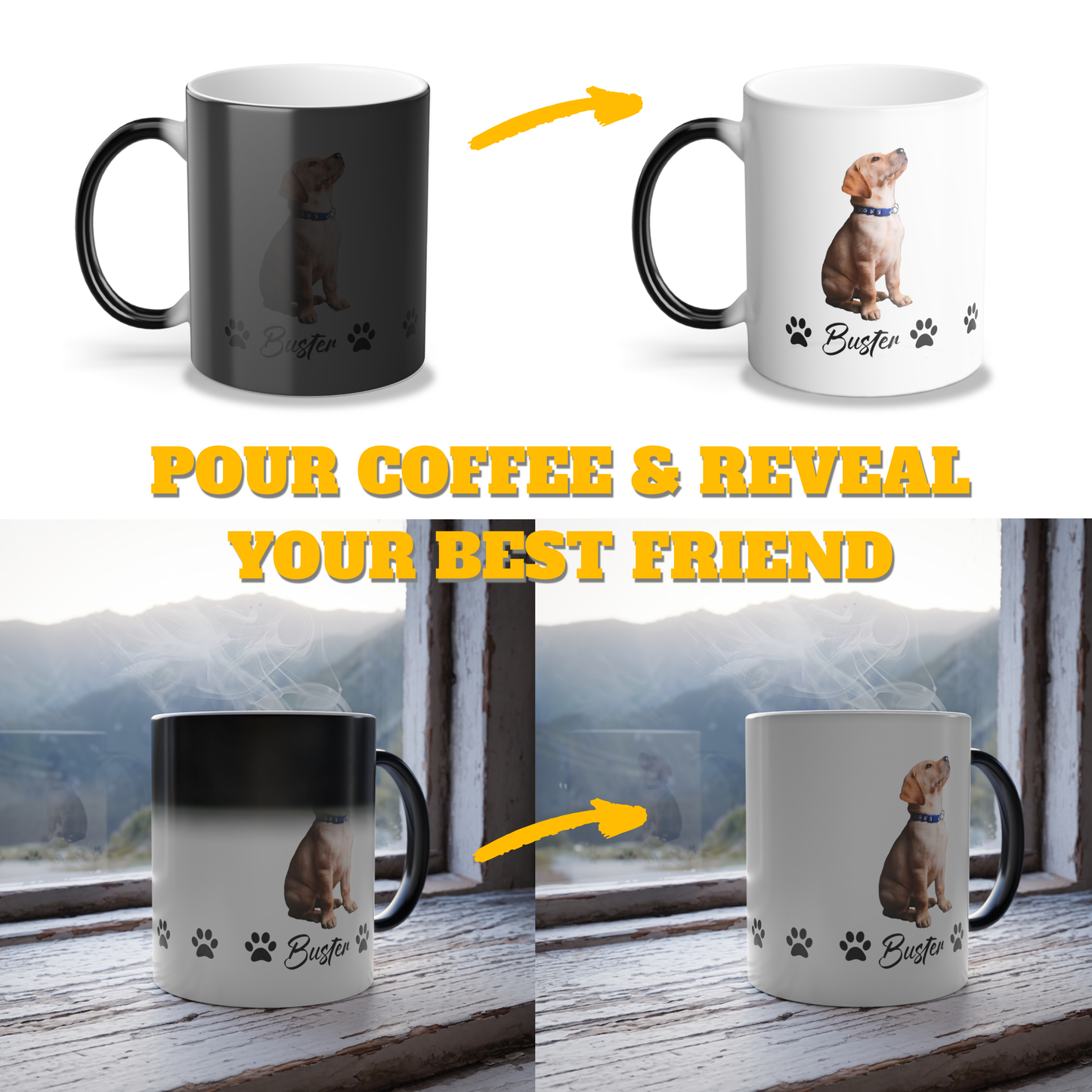 Pet Dog Mug with your pet´s name and picture