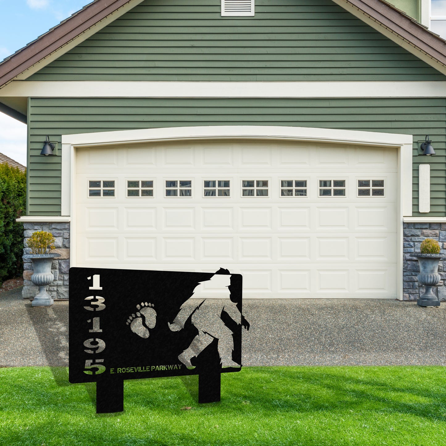 Bigfoot Metal Address Sign