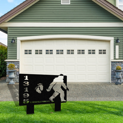 Bigfoot Metal Address Sign