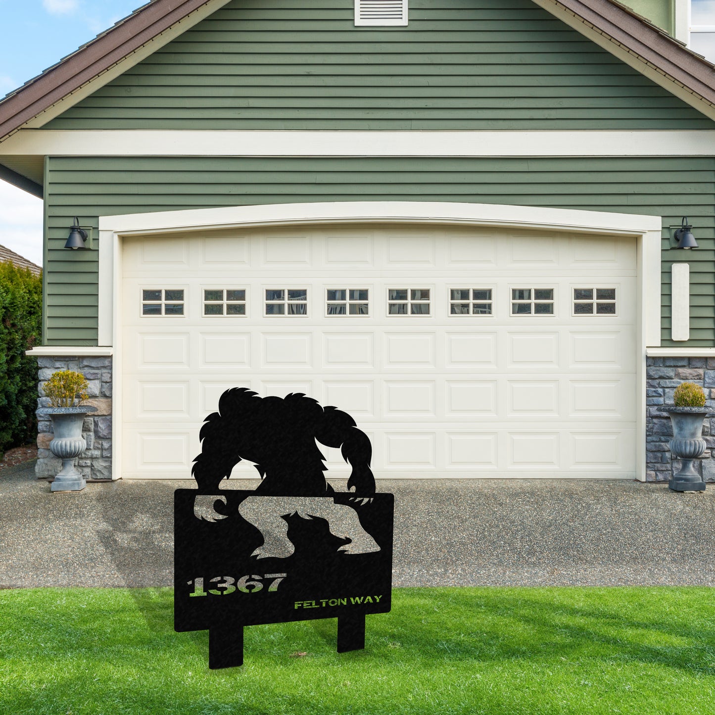 Bigfoot Metal Address Sign