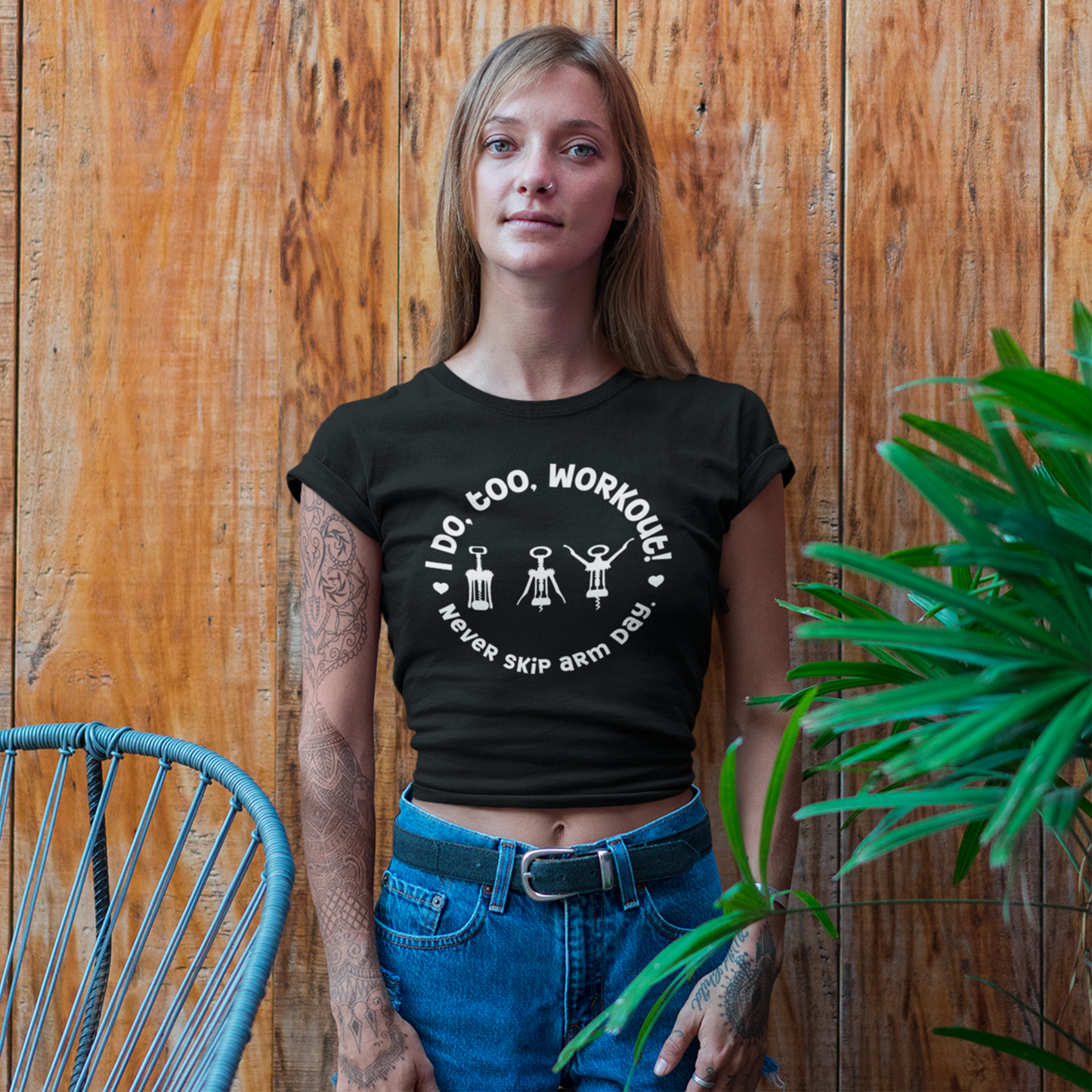 Funny Wine Lover Cropped T-Shirt - Cute Summer Shirt for Women