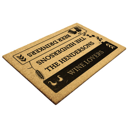 Personalized Reversible Wine & Beer Doormat