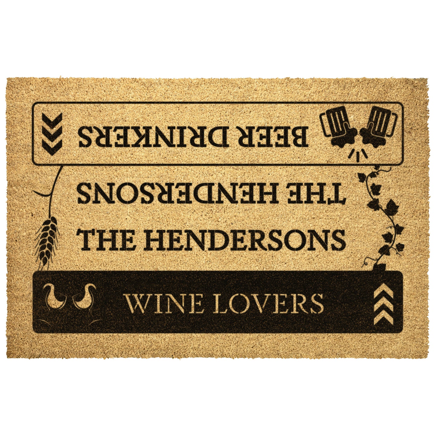 Personalized Reversible Wine & Beer Doormat