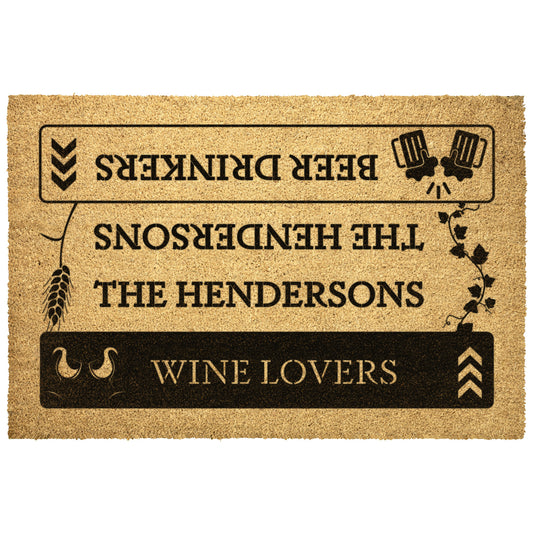 Personalized Reversible Wine & Beer Doormat