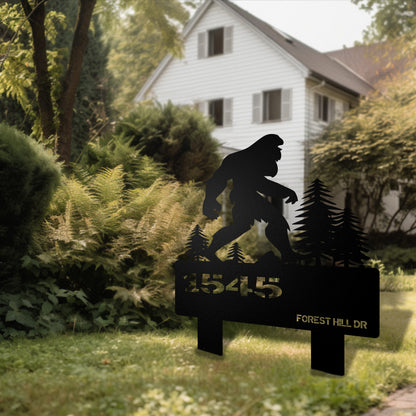 Bigfoot Metal Address Sign