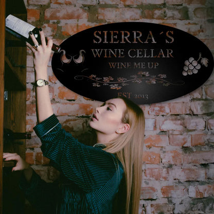Custom Wine Cellar Metal Sign - Sierra