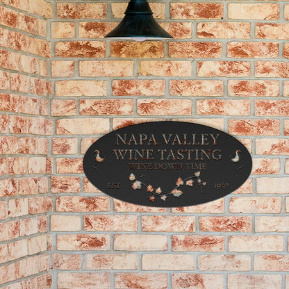 Custom Wine Cellar Metal Sign - Napa Valley