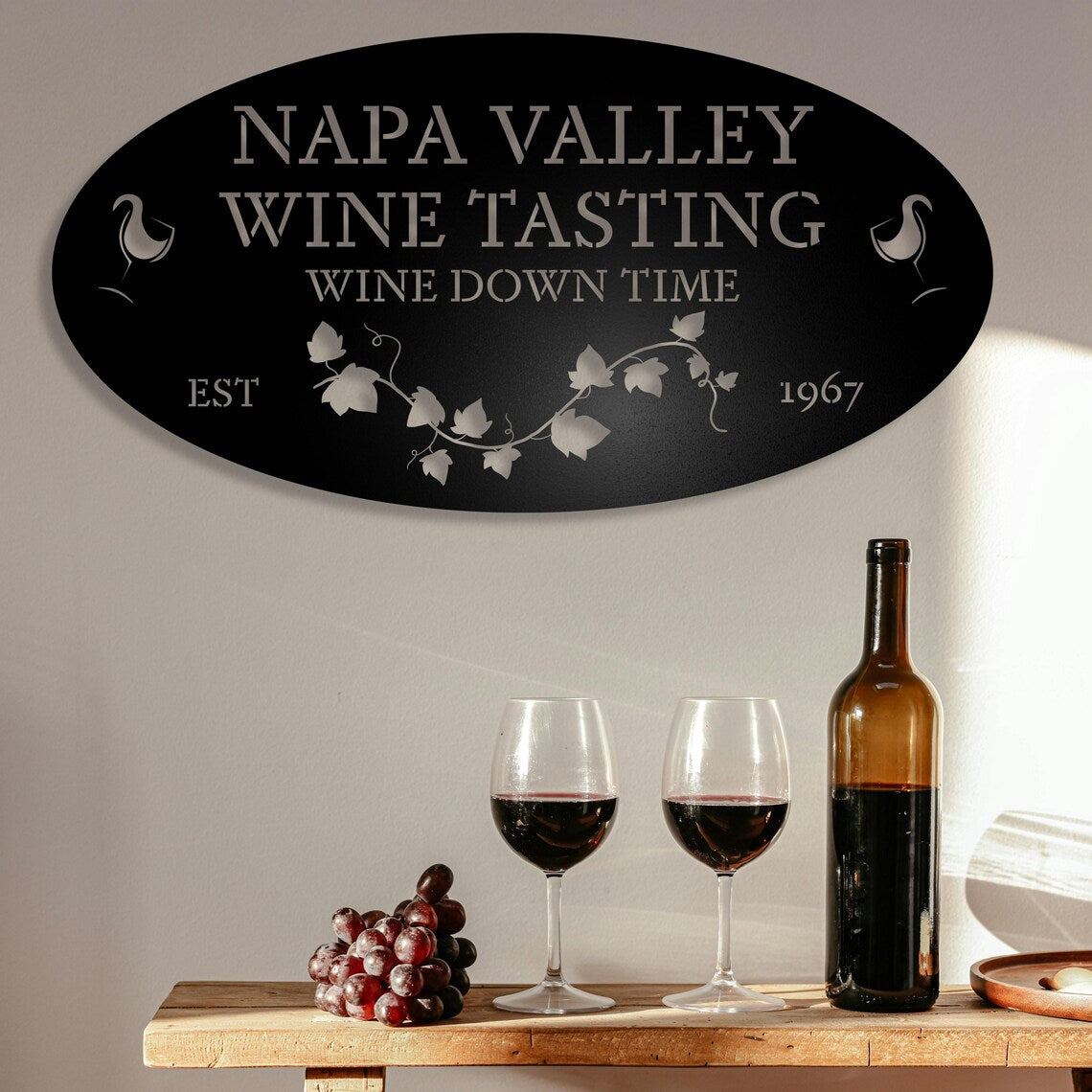 Custom Wine Cellar Metal Sign - Napa Valley
