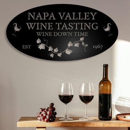 Custom Wine Cellar Metal Sign - Napa Valley